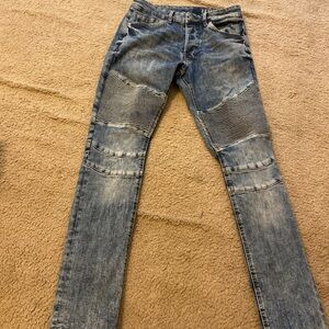 H&M Distressed Blue Skinny Jeans for Men
